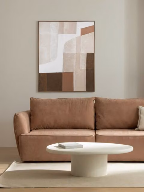 Quadro astratto moderno Miss Kenay Home, colori marrone e beige, L: 80 cm x H: 100 cm – 1
