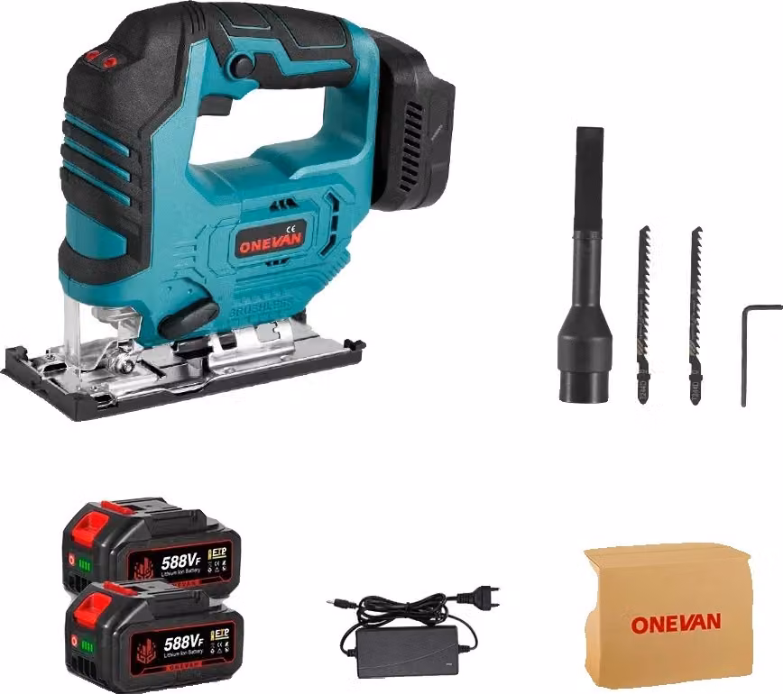 Seghetto alternativo elettrico senza spazzole, potenza 1000W, velocità 0-3500 giri/min, 2 batterie ricaricabili, 1 caricatore UE