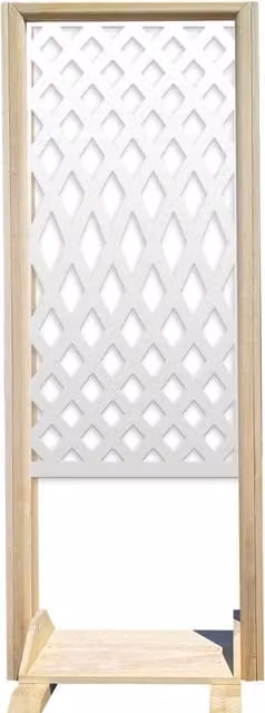 Paravento modulabile Signorbit SIVIGLIA in legno e PVC con design geometrico moderno, Colore: bianco, L: 70 cm, H: 190 cm, P: 50 cm