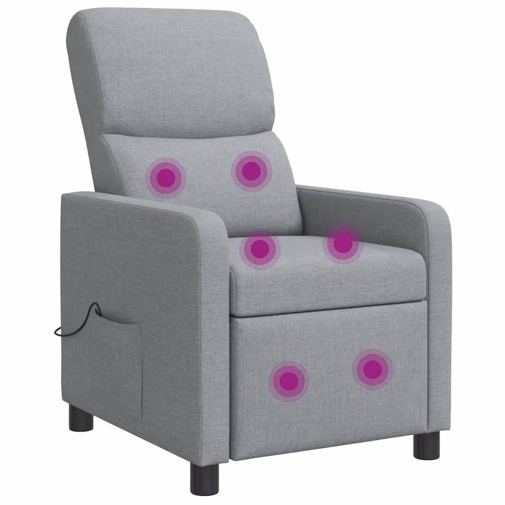 Poltrona relax moderna vidaXL in tessuto grigio con braccioli per soggiorno e ufficio – 2