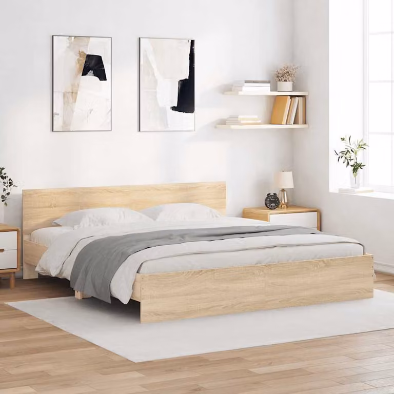 Giroletto con Testiera vidaXL in Rovere Sonoma, L/P/H: 180 x 200 x 103 cm