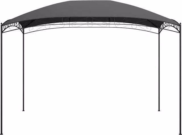 Gazebo Pergolato in Acciaio e Poliestere Antracite L: 300 cm, P: 400 cm, H: 265 cm