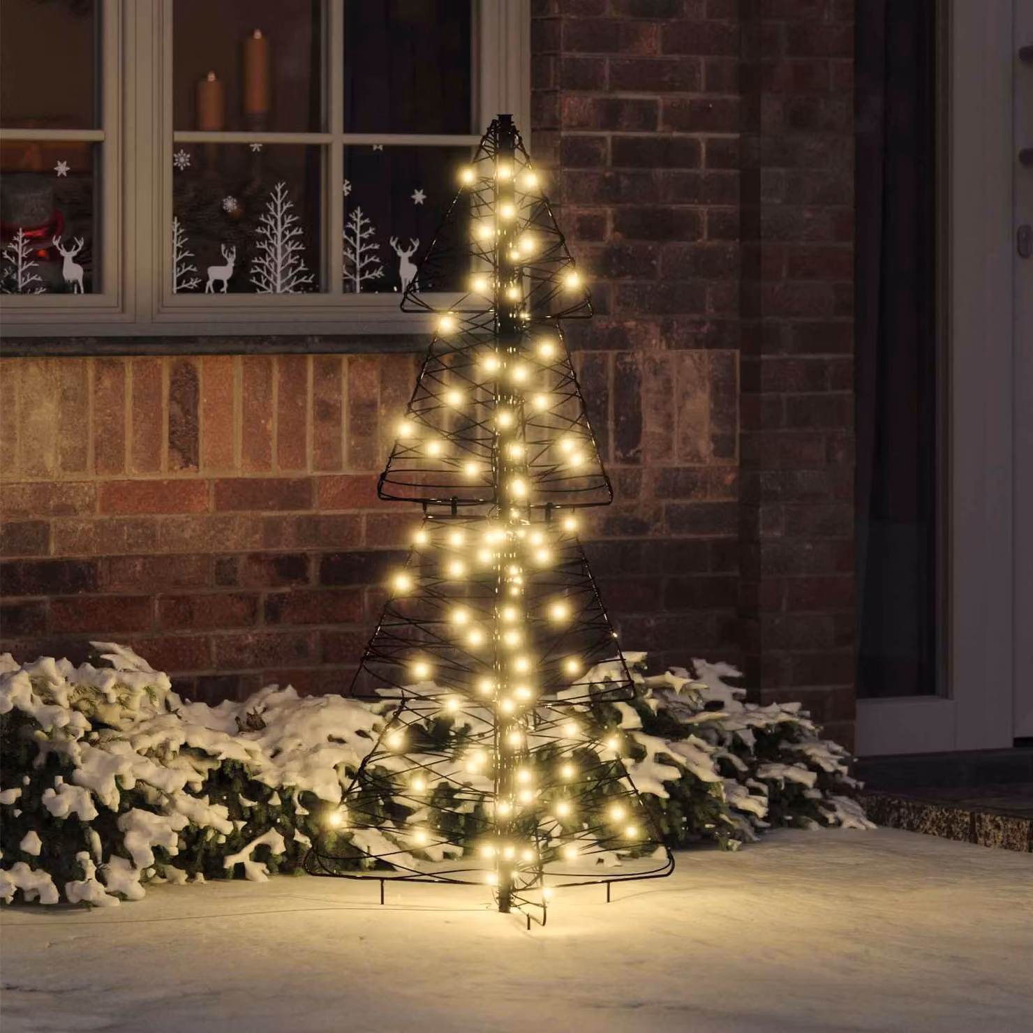 Maison Exclusive - Albero di Natale con 100 luci a LED, luce bianca calda, altezza 120 cm, struttura in rattan