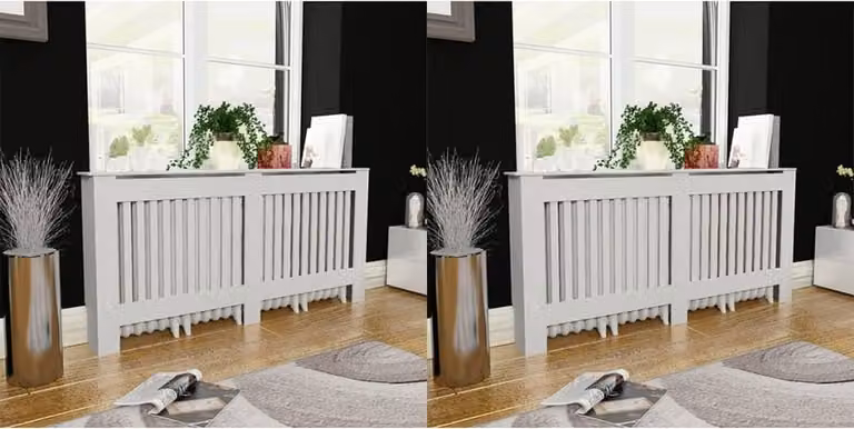 The Living Store Copriradiatore 2 pz. MDF bianco 172 cm