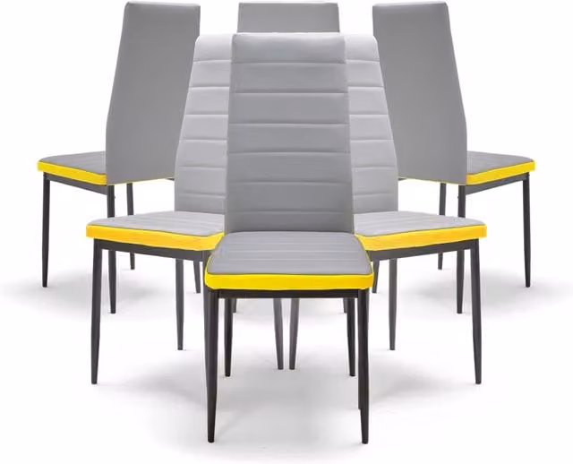 Set di 6 sedie ATENE Frankystar in similpelle grigie per cucina e sala da pranzo