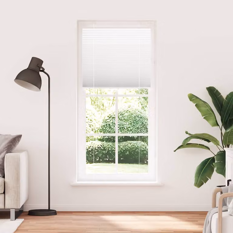 vidaXL Tenda Plissettata Bianca 90x200 cm Larghezza Tessuto 89,4 cm