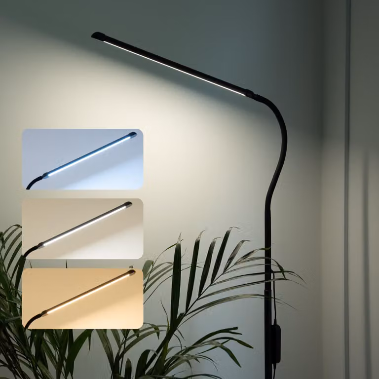 LUMILED LED lampada da terra LONGA Black 14W CCT 3000K/4500K/6000K dimmerabile lampada da lettura moderna regolabile in altezza lampada da terra con cavo USB e adattatore per soggiorno camera da letto ufficio lampada da lettura
