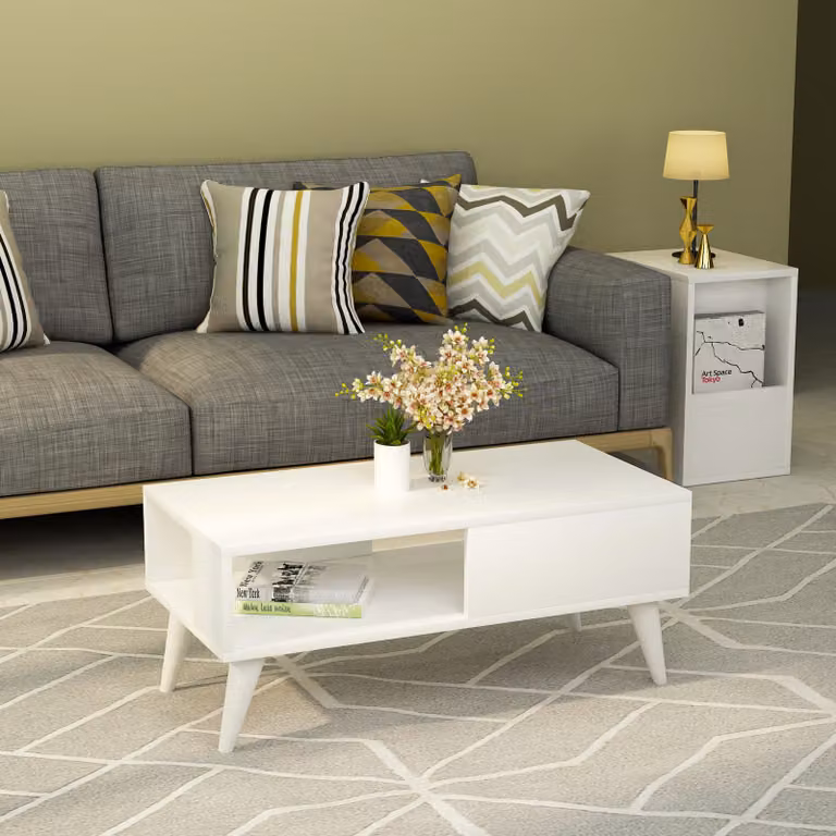 Skye Decor, Seul - White, tavolini, bianco, truciolato melaminico, 90 x 40 x 45 cm