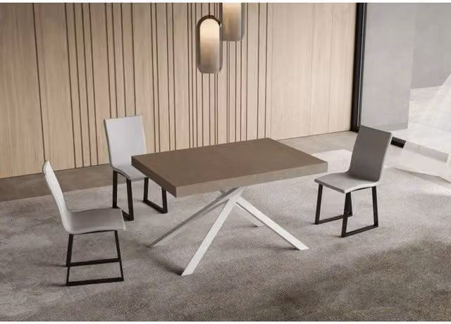 Tavolo allungabile Niket ITAMOBY con telaio in metallo, colore beige, L: 120/380 cm, P: 90 cm