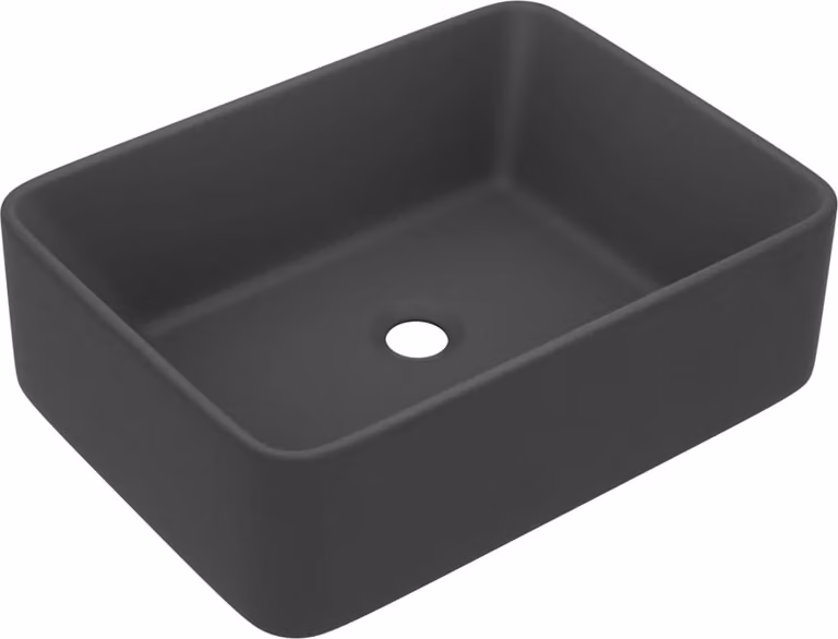 Lavandino Luxury Grigio Scuro Opaco 41x30x12 cm in Vetroceramica