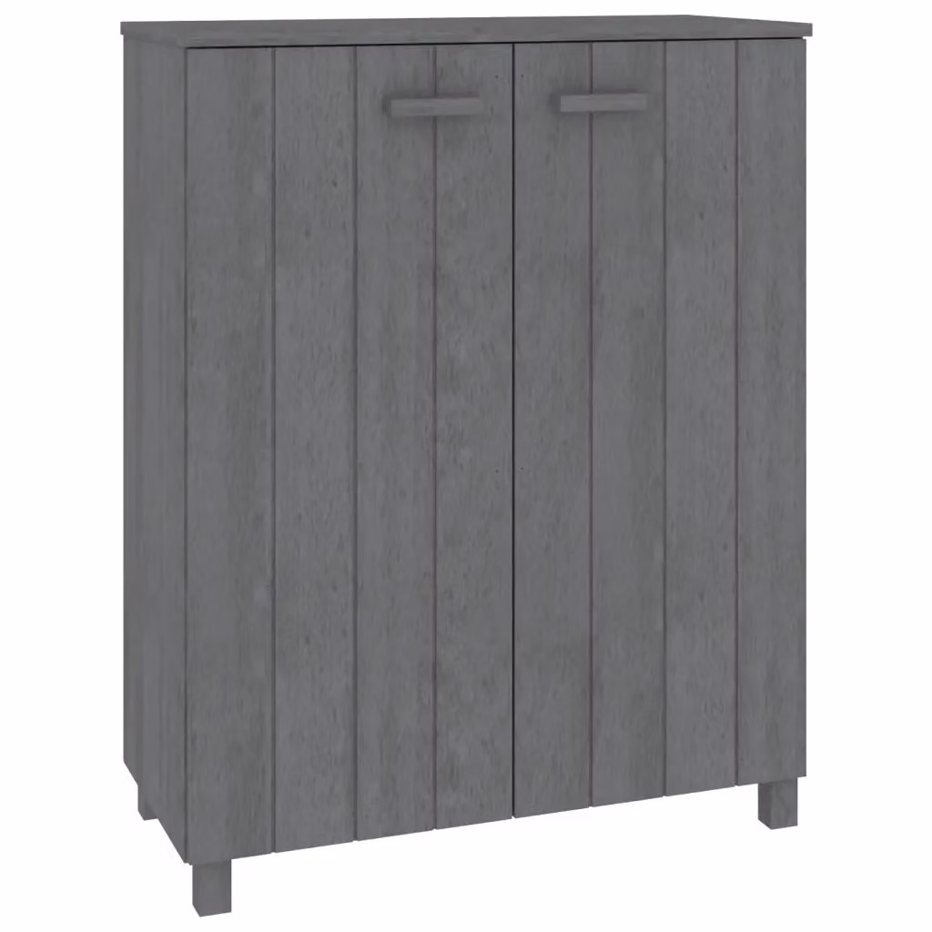 Scarpiera HAMAR vidaXL Grigio, in Legno di Pino e MDF, con Ante a Battente, L/P/H: 85 x 40 x 108 cm – 2