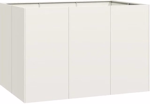 Fioriera a cassetta Design In in acciaio bianca L: 120 cm, P: 80 cm, H: 80 cm