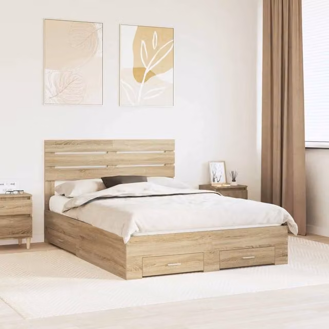 Struttura del letto con cassetto con testiera-Letto con Cassetti e Testiera Legno multistrato 240635
