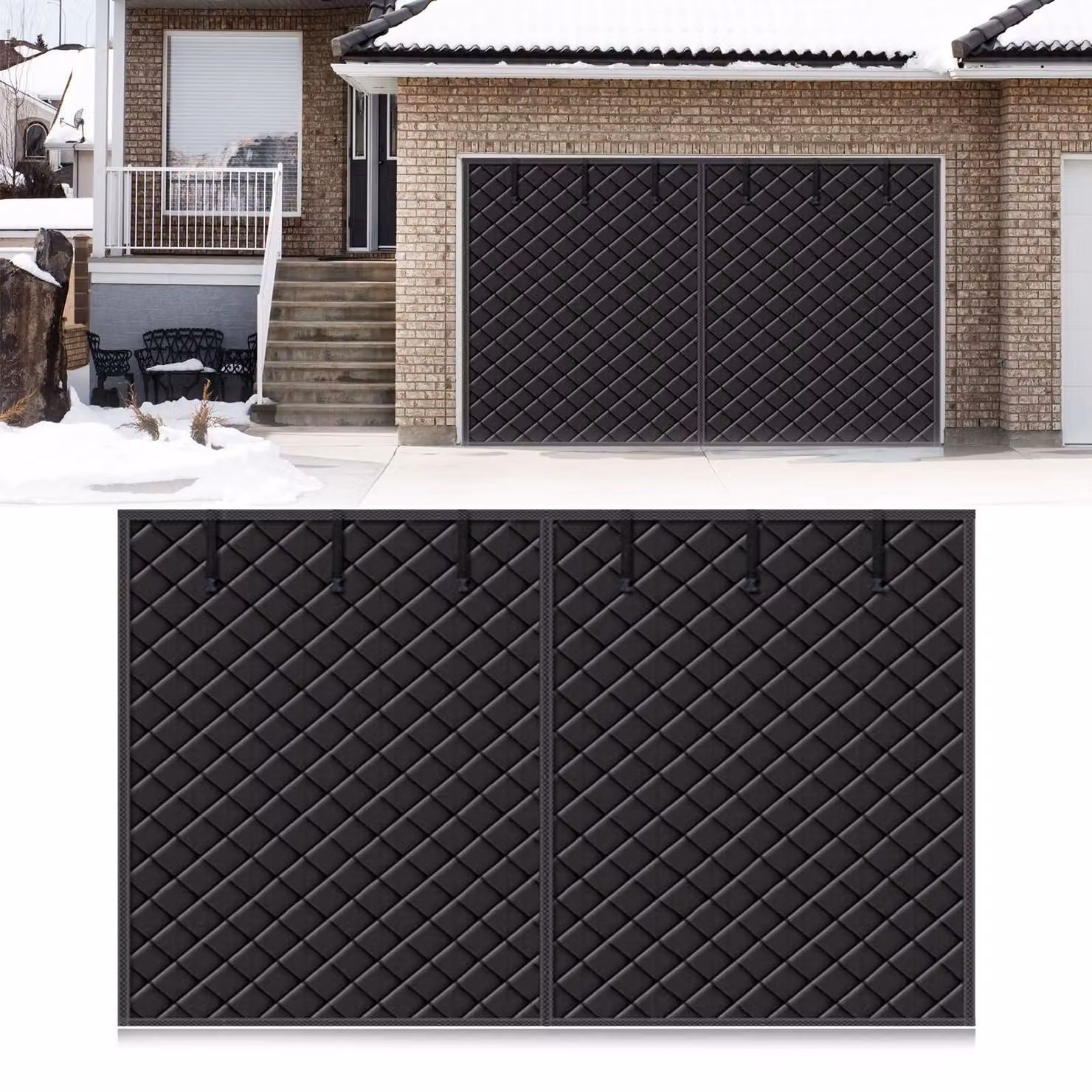 Tenda magnetica per garage, colore nero, dimensioni 366x213 cm, resistente al freddo