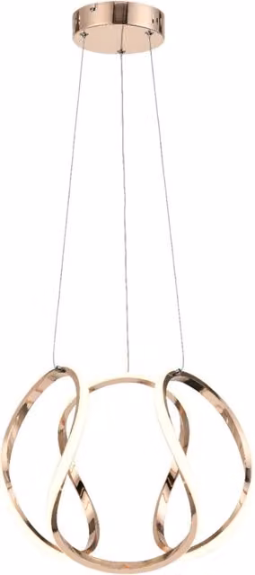 Lampada a sospensione Clarence Reality Leuchten oro/ottone e bianco con LED 40W, Ø 35 cm