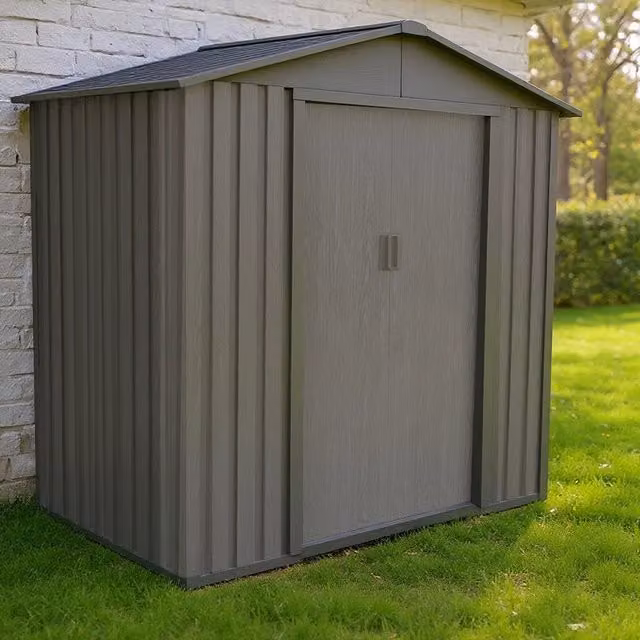 Casetta da giardino in metallo - LEGNO VECCHIO - 2,4 m²