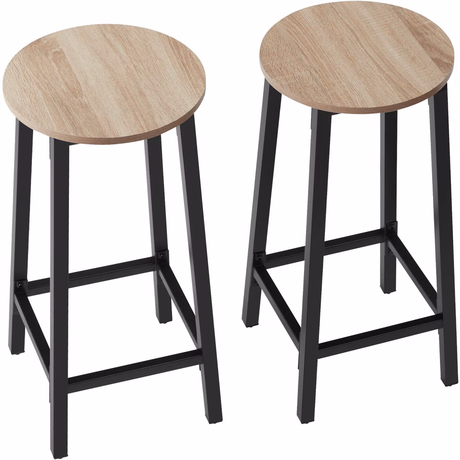 Sgabelli da bar Corby TecTake in stile industriale con legno rovere e finitura marrone – 2