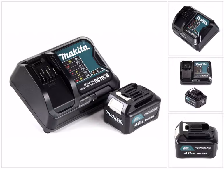 Kit alimentatore Makita 12V con 1x batteria BL1041B 4,0Ah + caricabatterie DC10SB