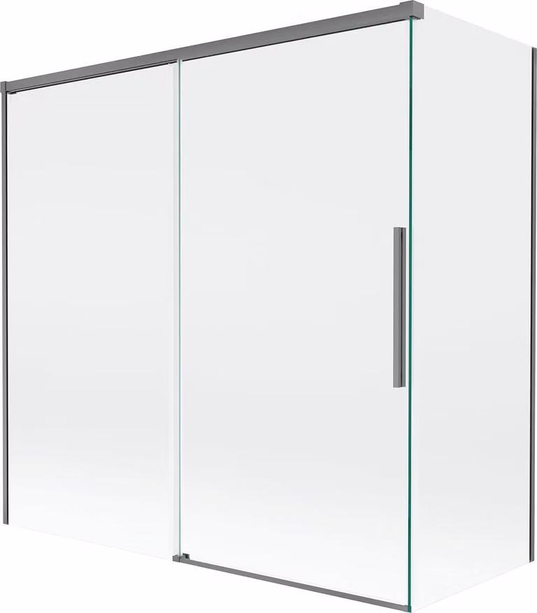 Mexen Rox paratia per vasca da bagno scorrevole a 2 ante 160 + 80 x 150 cm, trasparente, metallo gun - 8C9-160-080-95-00
