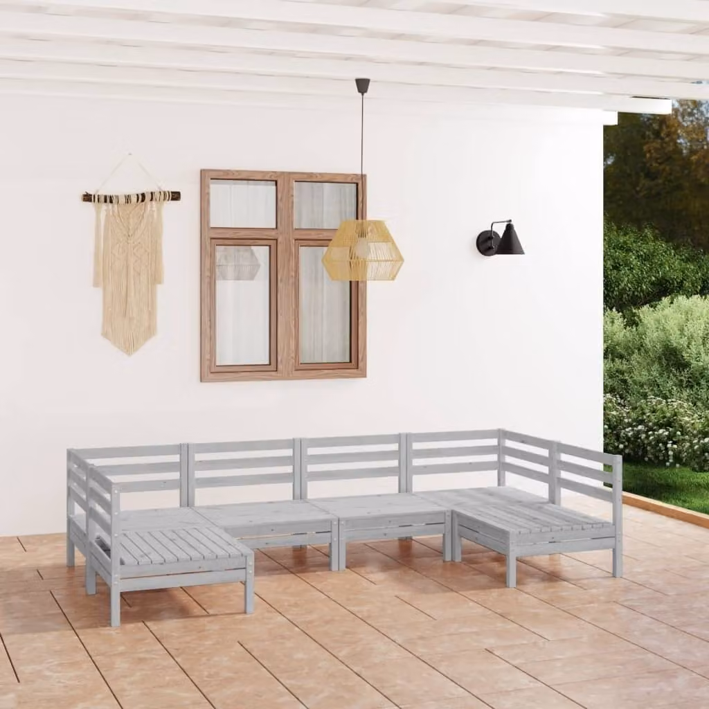 Maison Exclusive - Set Salotto da Giardino 6 pz in Legno Massello di Pino Bianco
