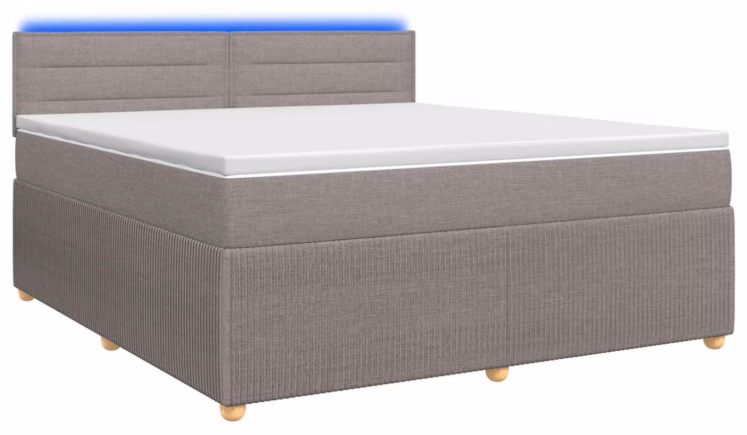 Letto a molle con materasso Taupe 180 x 200 cm in tessuto