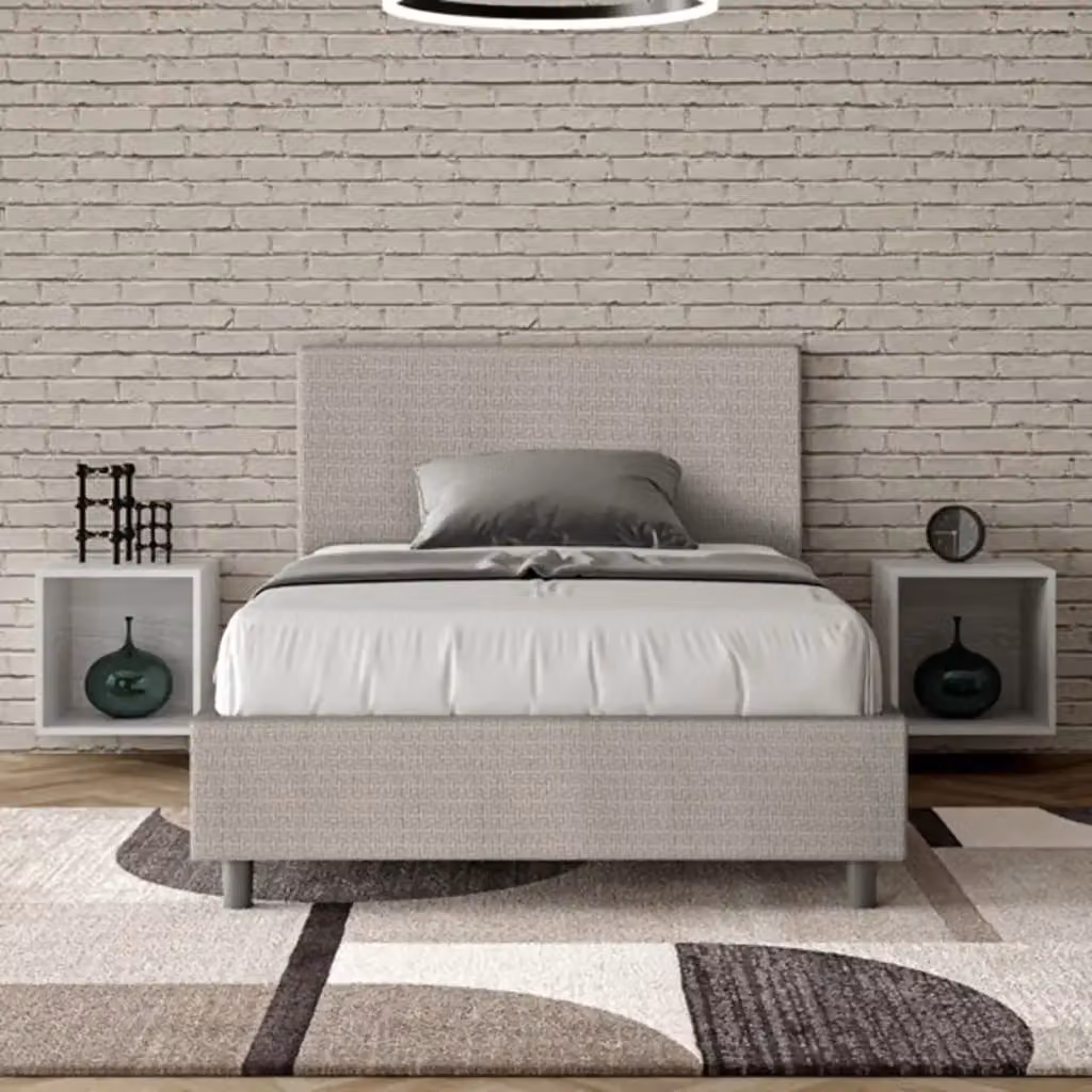 Letto una piazza e mezza Adele Ityhome con rete imbottita in tessuto bianco L/P/H: 120 x 210 x 106 cm – 2