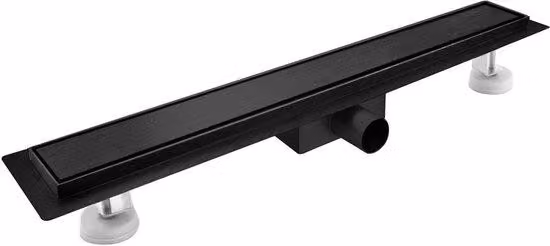 Canaletta doccia RVS 100 cm, nera cromabile, extra piatta, set completo per lavaggio capelli