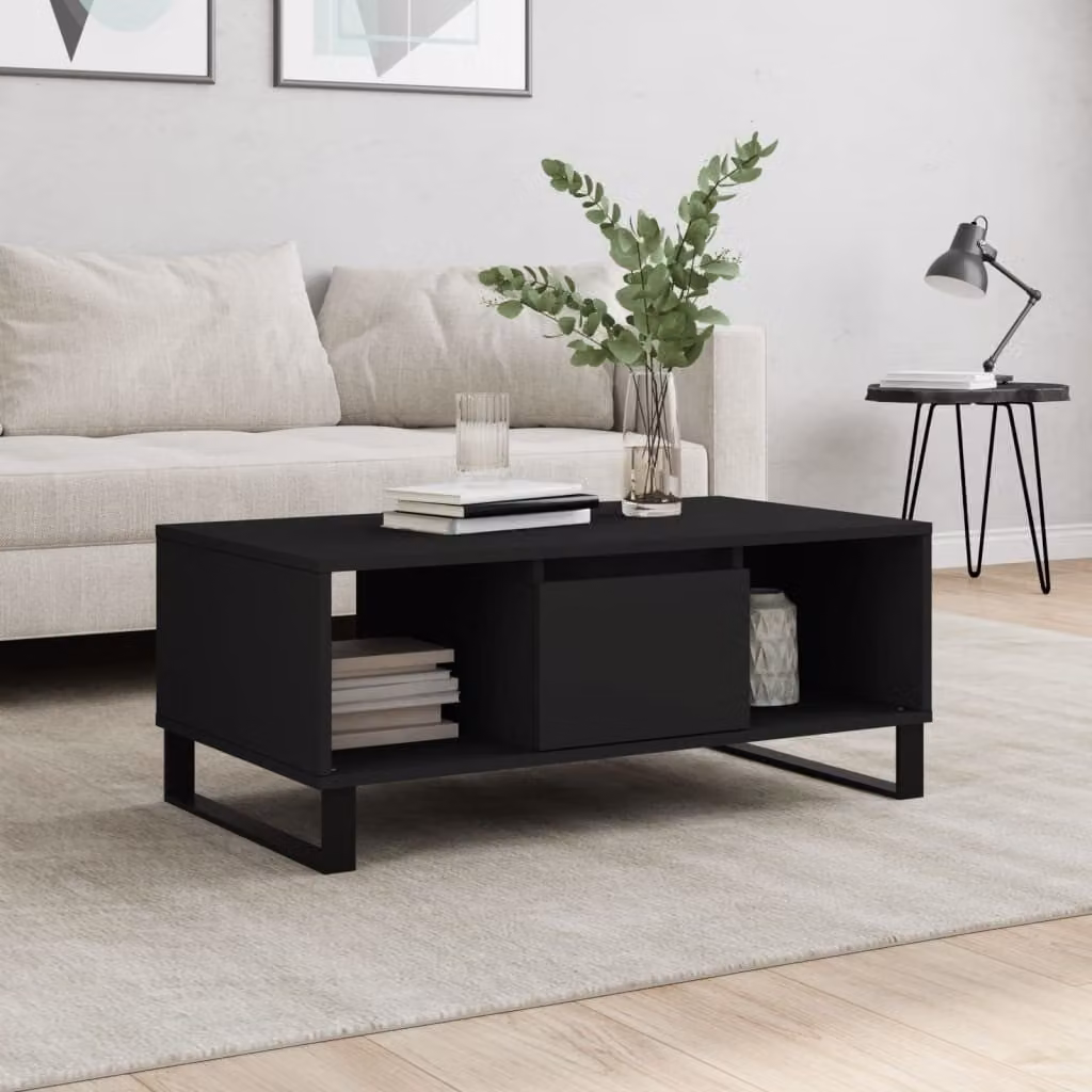 Maison Exclusive - Tavolino nero 90x50x36,5 cm Materiale ligneo