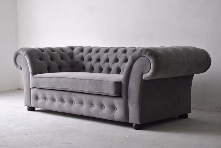 Sofagarnitur 3+1+1 Sitzer Stoff Design Couch Polster Sofas Chesterfield Garnitur