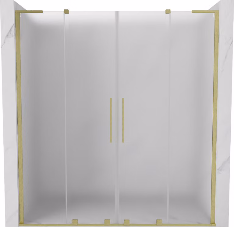 Mexen Velar L Duo porta doccia scorrevole 170 cm, smerigliato, oro spazzolato - 871-170-003-32-55