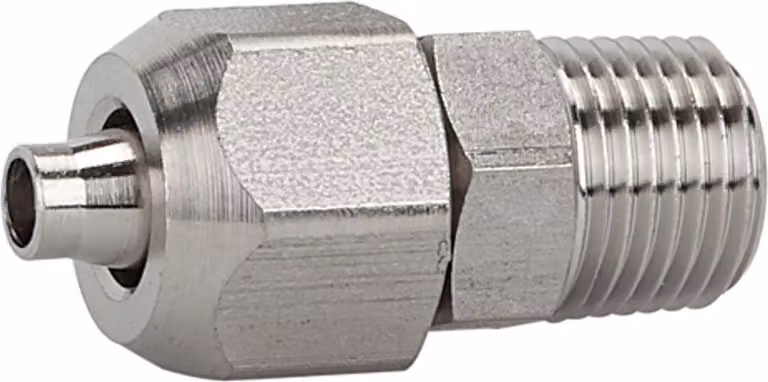 Raccordo a vite diritto Riegler, R 1/8 a., tubo 8/6, ES 1.4404