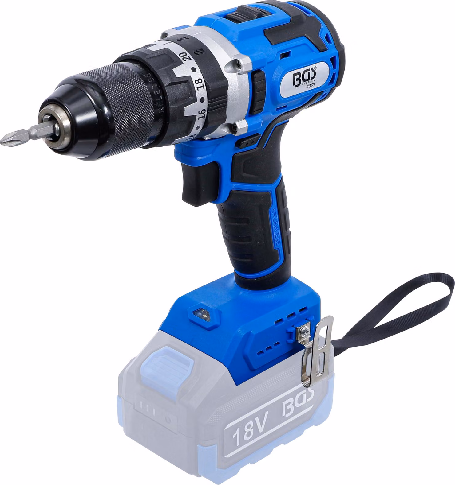 BGS Trapano a percussione a batteria senza spazzole 65 Nm 18 V Solo - 7360
