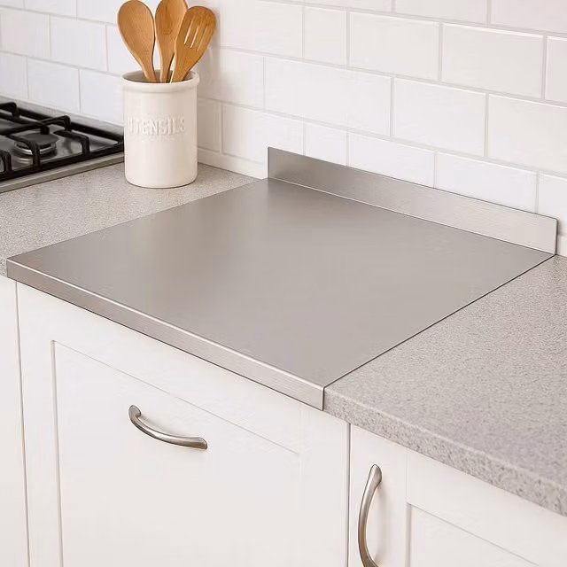 Spianatoia con Tarocco e Mattarello ZOIMANIA in Acciaio Inox e Legno, Colore Argento, L/P/H: 110 x 50 x 7 cm