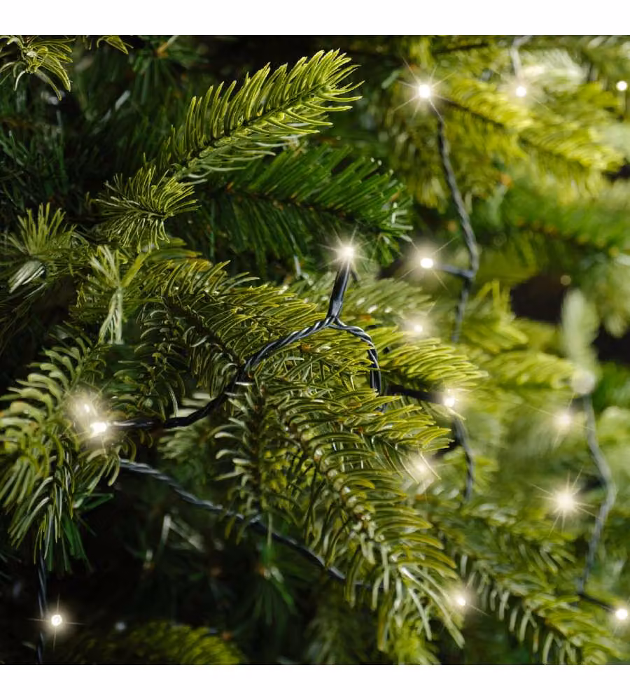 Lumineo Luci Decorative 96 Micro LED Bianco Caldo 710 cm - Cavo Verde