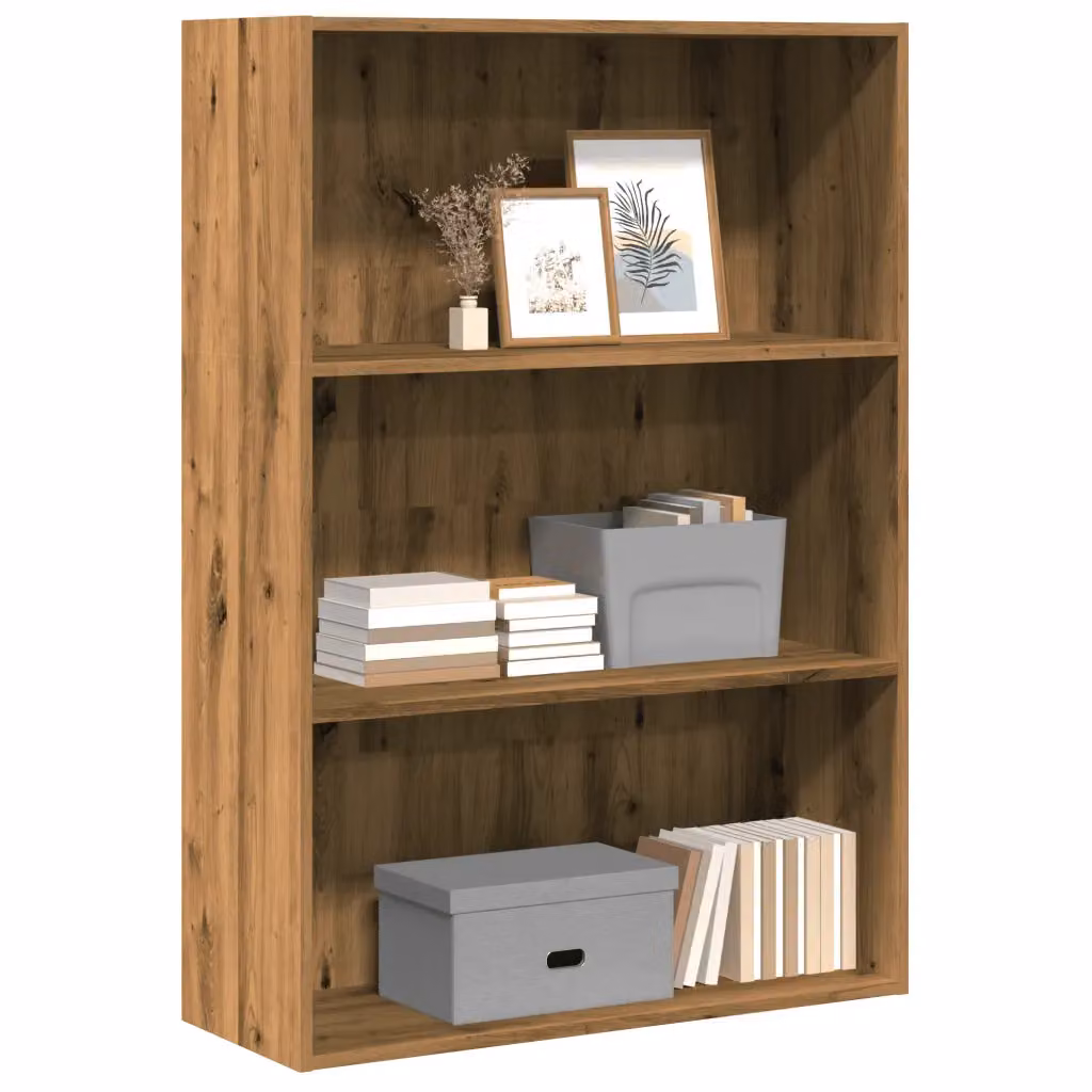 Libreria moderna vidaXL in legno marrone con pannello posteriore L: 80 cm, P: 30 cm, H: 114 cm