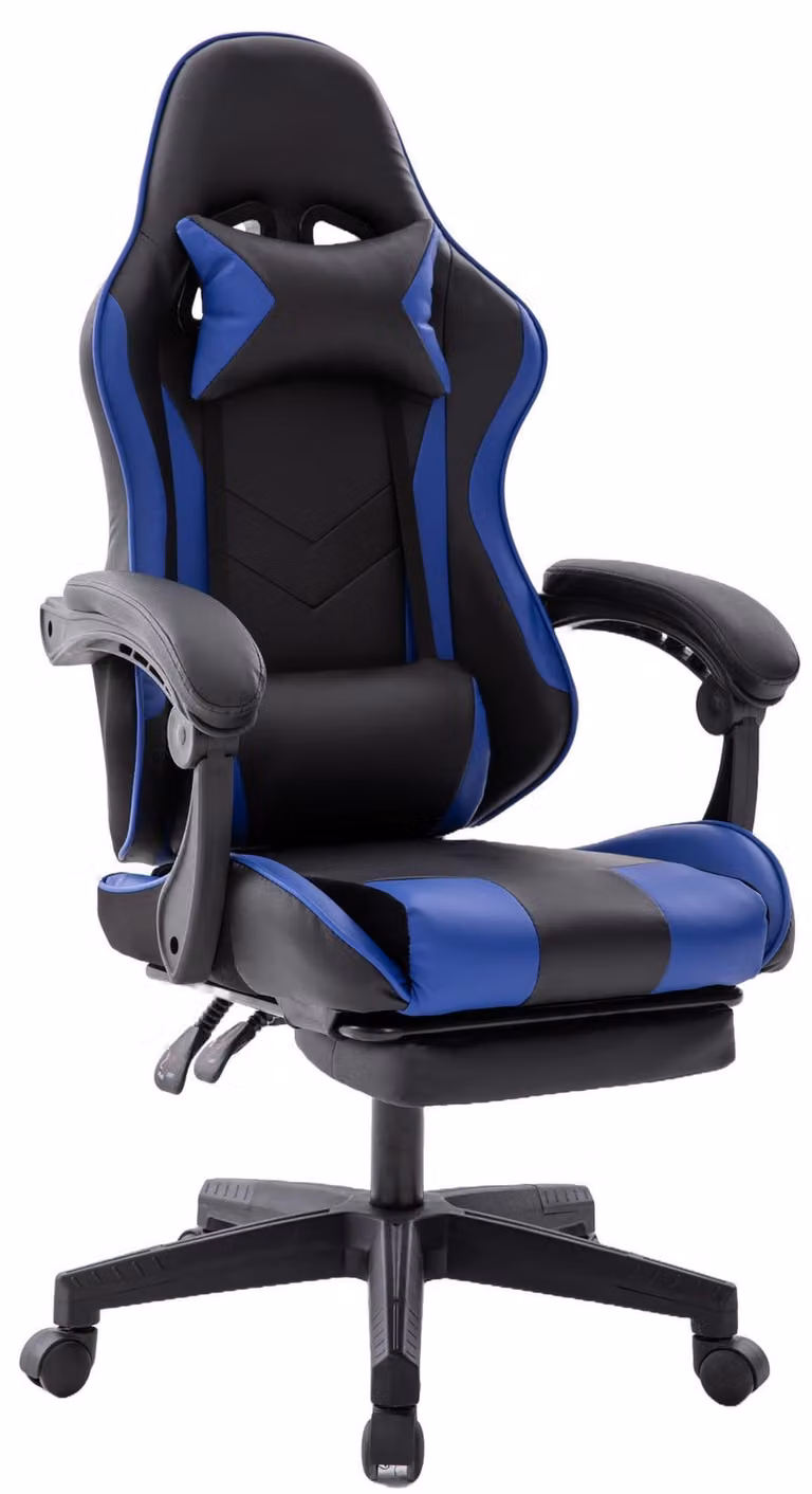Delman Sedia da ufficio Sedia da gioco Poltrona da gioco Poltrona da gioco ergonomica con poggiapiedi Poggiatesta Sedia da gioco 0060BU