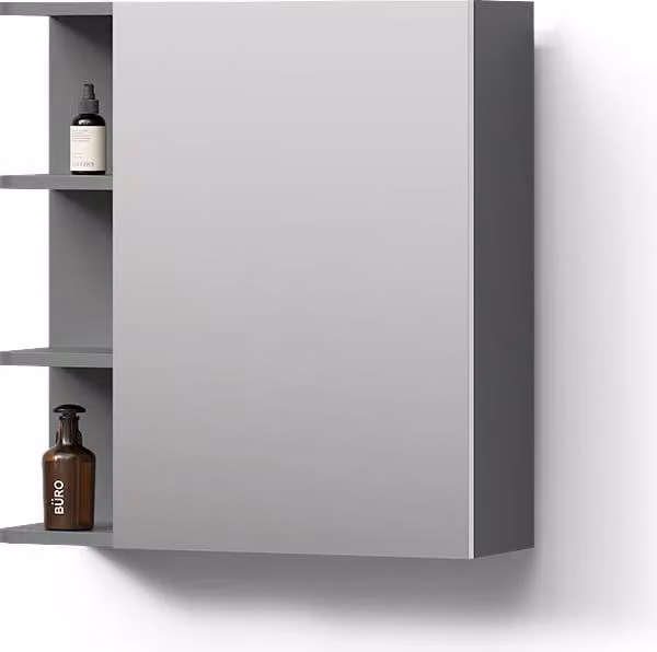Mobiletto a specchio Livinity Fucino Antracite 62 x 64 cm, Model 56256