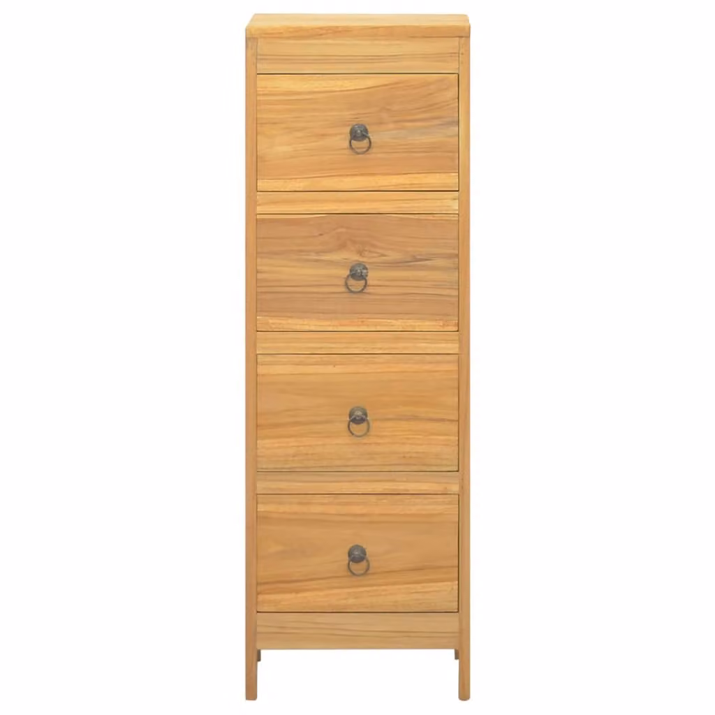 vidaXL Comodino 30x30x90 cm in legno massello di teak