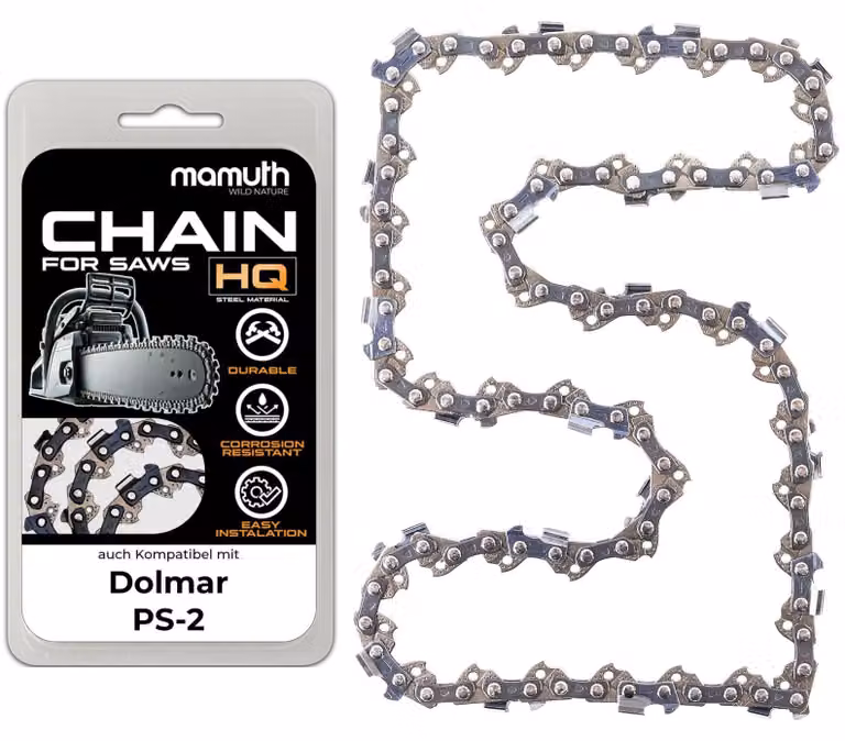 Catena per motosega, lunghezza 35 cm, spessore 1,1 mm, passo 3/8", modello 52 TG, compatibile con Dolmar PS-2