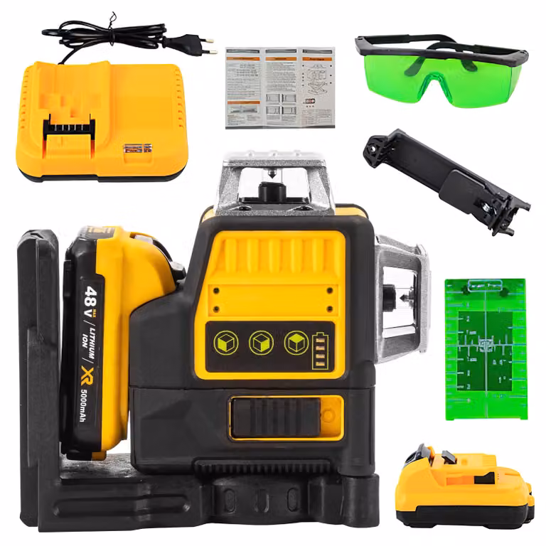 livella laser 3D, alta precisione +/-1 mm, raggio laser verde, 1*batteria
