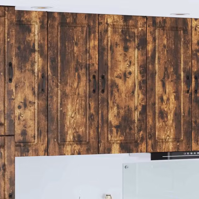 Armadio da cucina a parete vidaXL in legno rovere marrone con ante a battente e ripiani interni L/P/H: 80 x 31 x 100 cm