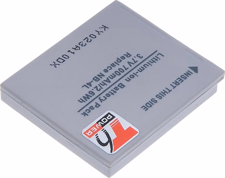 Akku T6 Alimentazione Canon NB-4L, 700mAh, 2,6Wh