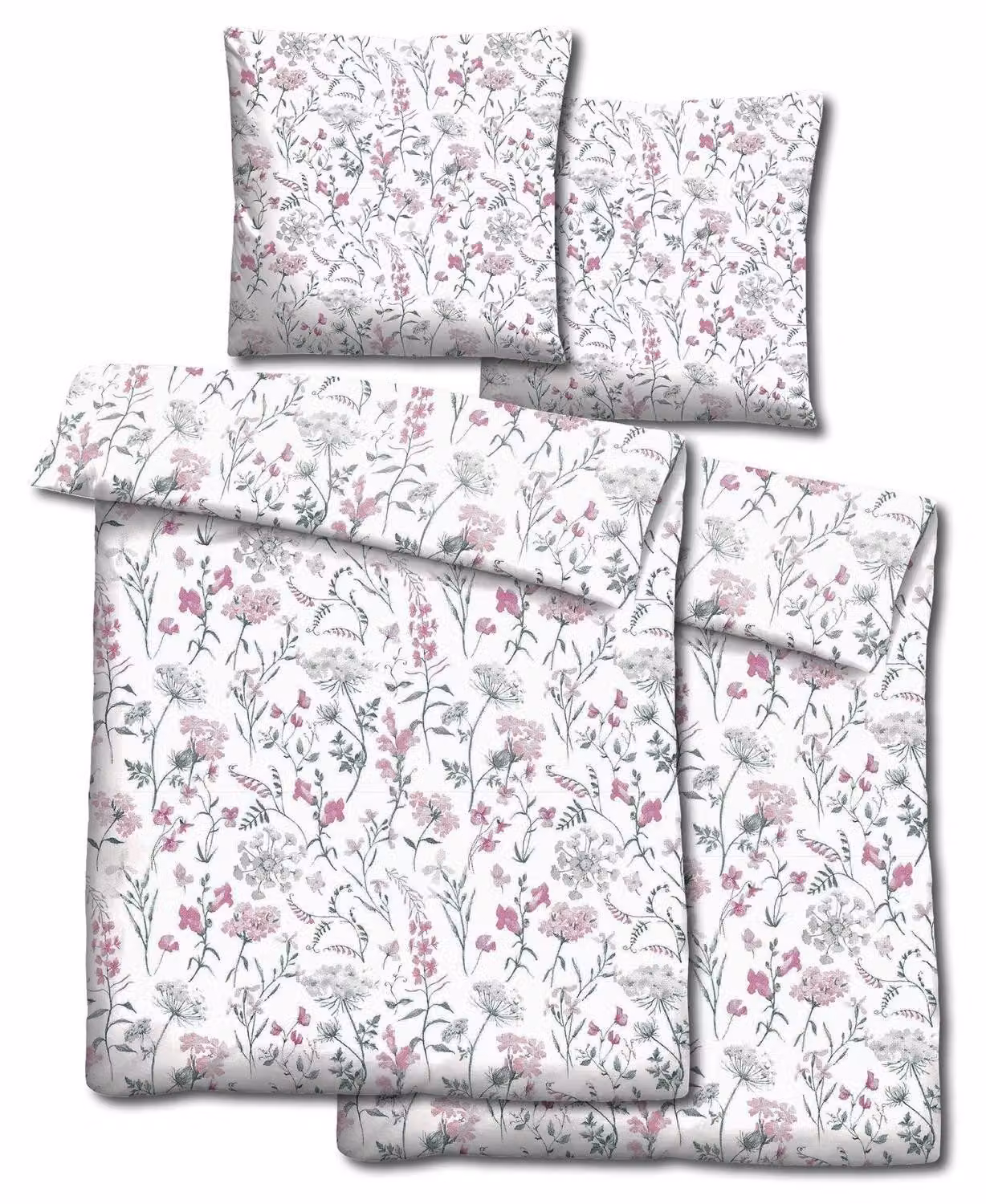 Set da letto in microfibra CloudComfort Basic con motivo floreale estivo, 135 x 200 + 80 x 80 cm