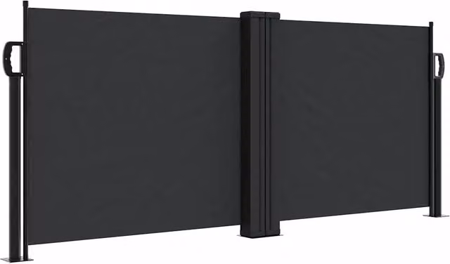 Tenda parasole laterale retrattile DESIGN IN in poliestere e acciaio, colore nero, L: 1000 cm, H: 100 cm – 1