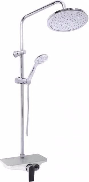 Colonna doccia MURRAY con mensola in solid surface bianco H. 104 cm