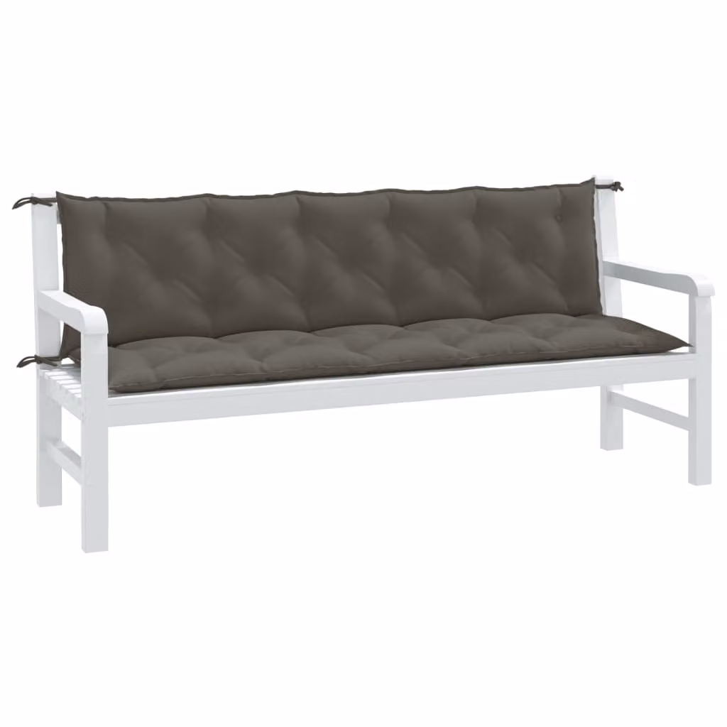 Set di 2 cuscini per panca da giardino vidaXL in poliestere grigio, resistenti ai raggi UV e antiscivolo, L 180 x P 50 x H 7 cm