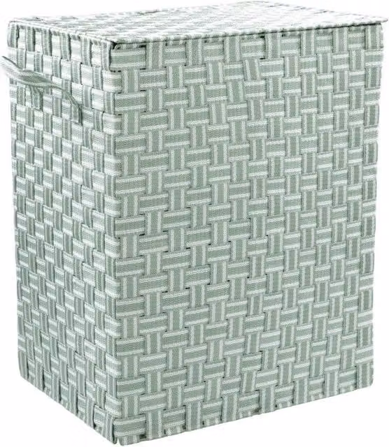 Set di 6 Cesti Porta Biancheria Twist Casa Collection, Pieghevoli e Intrecciati in Plastica, Colore Verde, L 40 cm x P 30 cm x H 50 cm