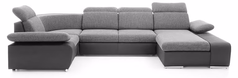 Ecksofa U-Form Sofa Wohnlandschaft Garnitur Polster Bettfunktion Design