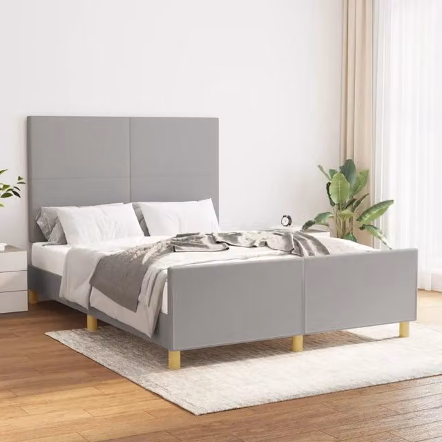 Giroletto senza Materasso-Struttura Letto Grigio Chiaro 140x190 cm Tessuto 357871