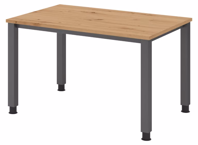 Scrivania bümö Serie Q - Finitura: rovere nodato, Dimensioni: 120 x 80 cm, Struttura: grafite